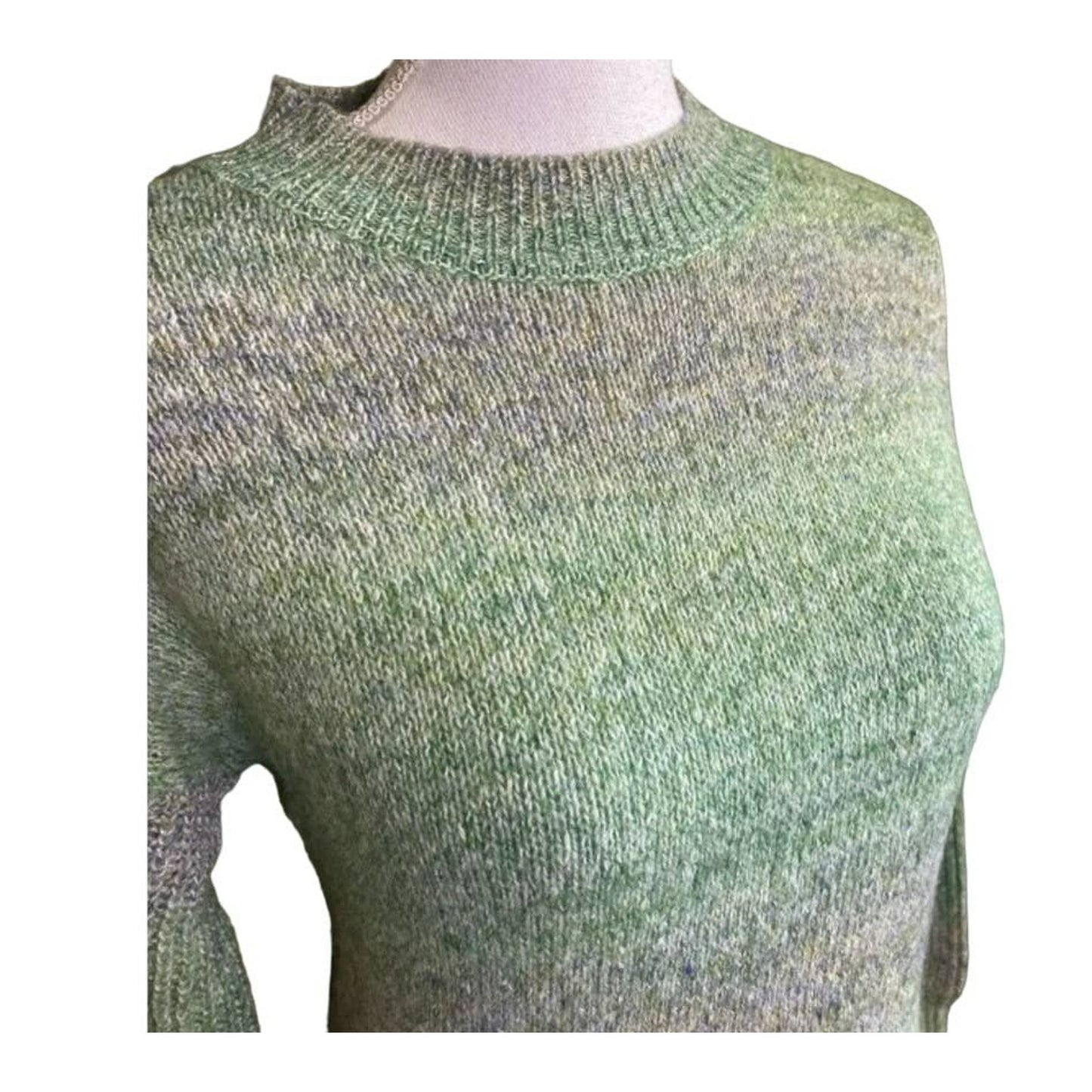 Abound Marled Knit Pullover Sweater LARGE in Teal Cyrus Space Dye NWT