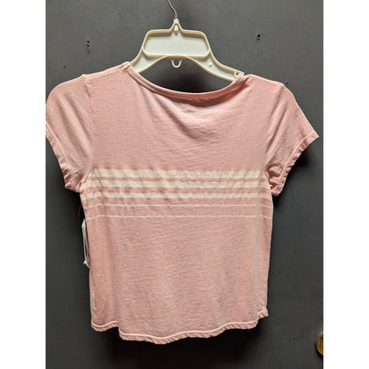 Treasure Bond large 10-12 short sleeve pink racer stripes scoop neck Tshirt Top