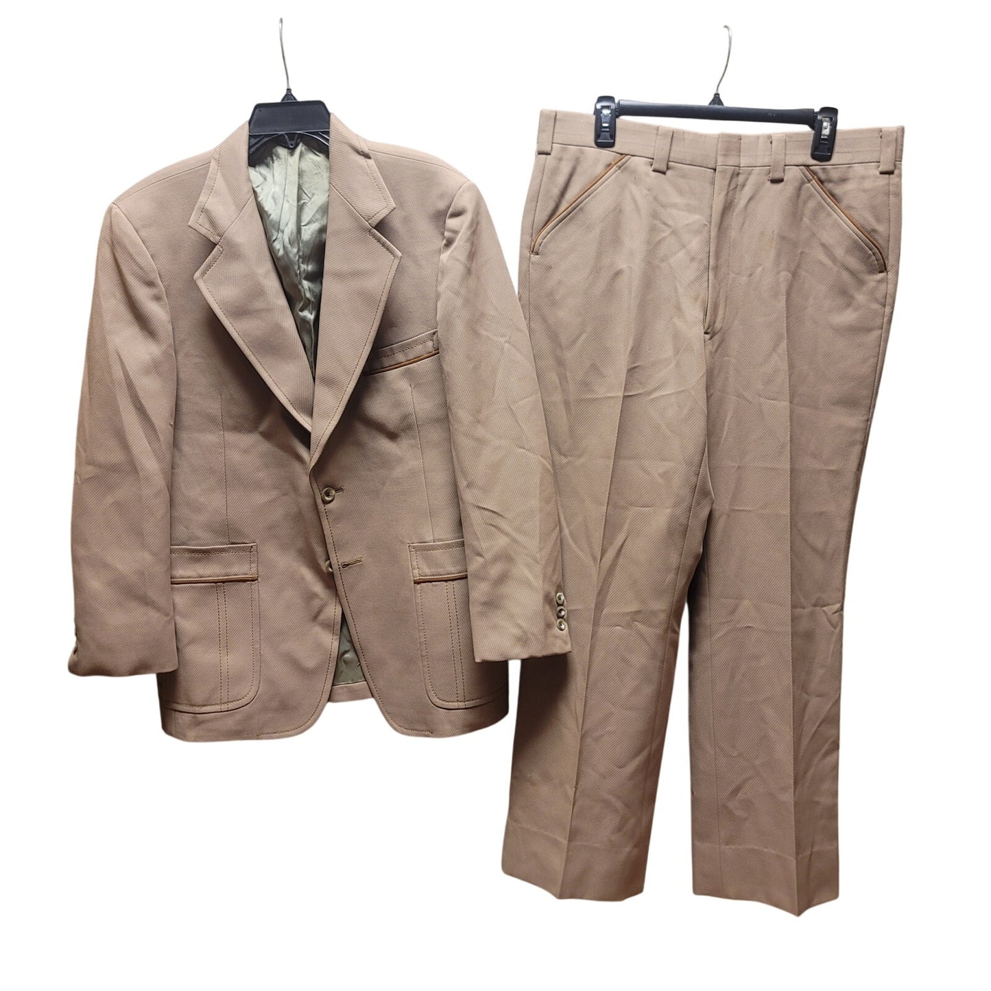 Hart Schaffer & Mark Vintage Rockabilly Mens 2 pc. Suit Tan 36" Waist 40" Jacket