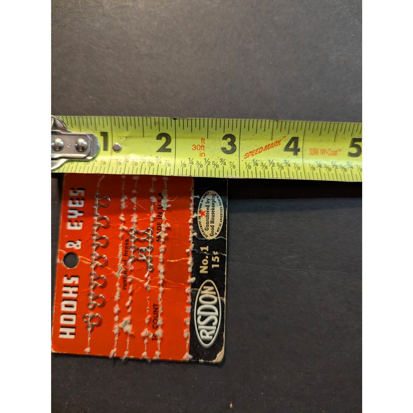 Vintage Risdon Sewing Card Hooks and Eyes No 3 Size 131 Notion Ephemera