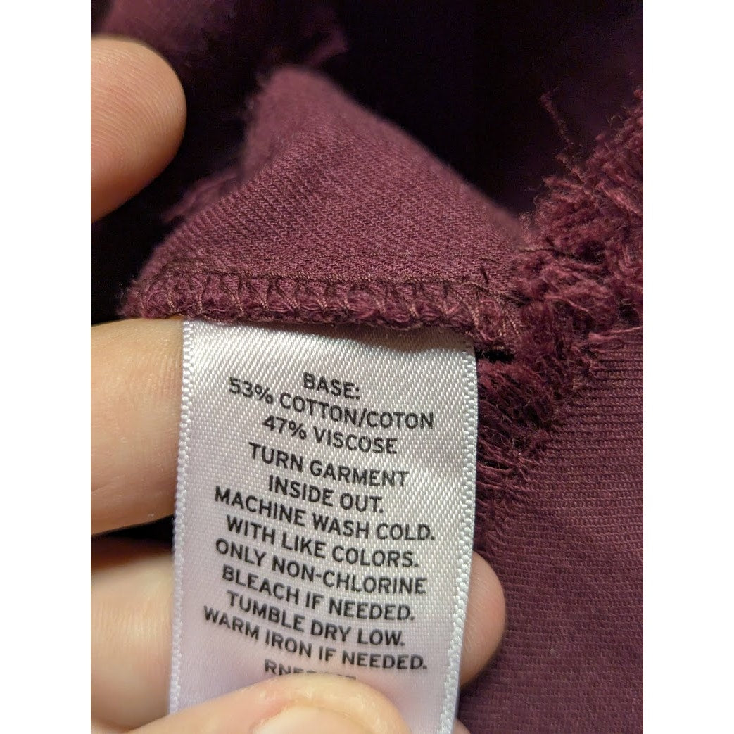 Caslon Women's Plum Button-Front Raw Hem Blouse NWT Size Small Activewear