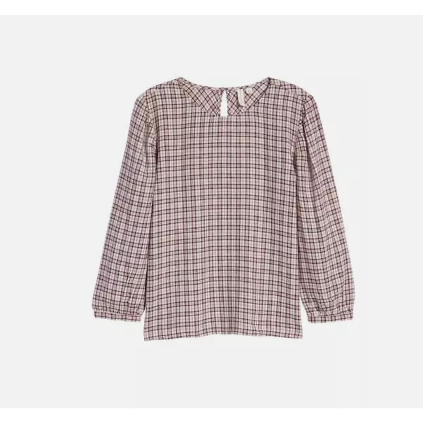 Treasure & Bond Pink Hush Wicklow Plaid Top Blouse Maroon Red Linen, NWT Size XS