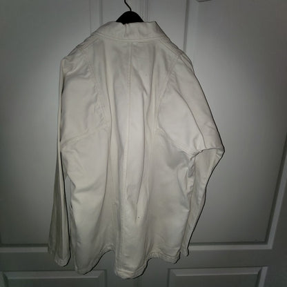 Topshop Cream Oversized Denim Chore Coat Jacket Utility Pocket Size 10