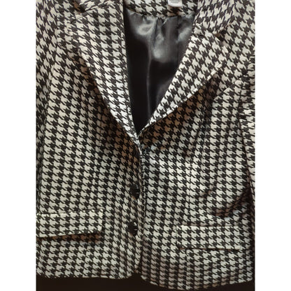 Monroe and Main Size 16 Houndstooth Blazer Black White Vintage 90's Lined button