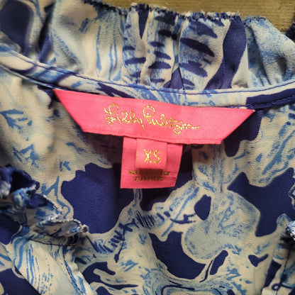 Lilly Pulitzer- ALMANDINE TOP - Pretty Peas- Royal Purple X-Small XS