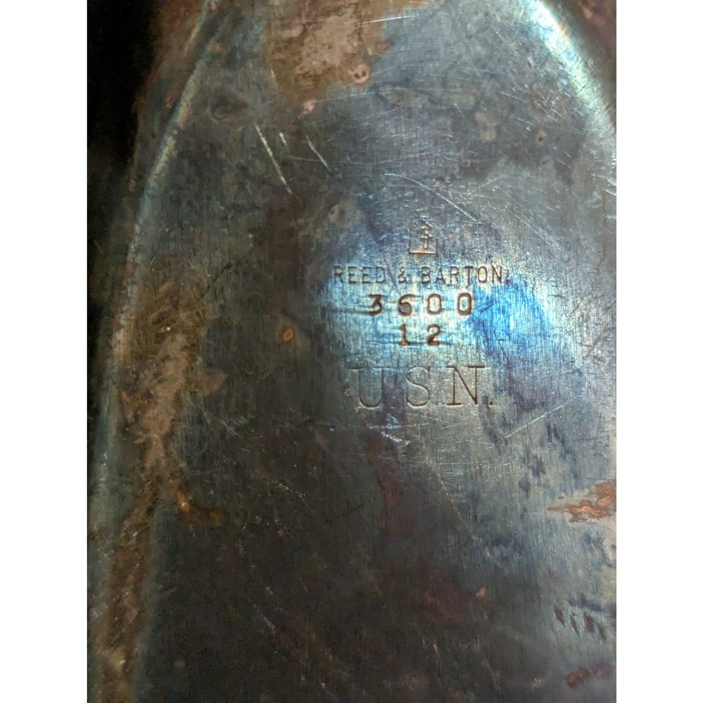 Vintage Military Reed & Barton Silverplate USN Oval Serving Dish