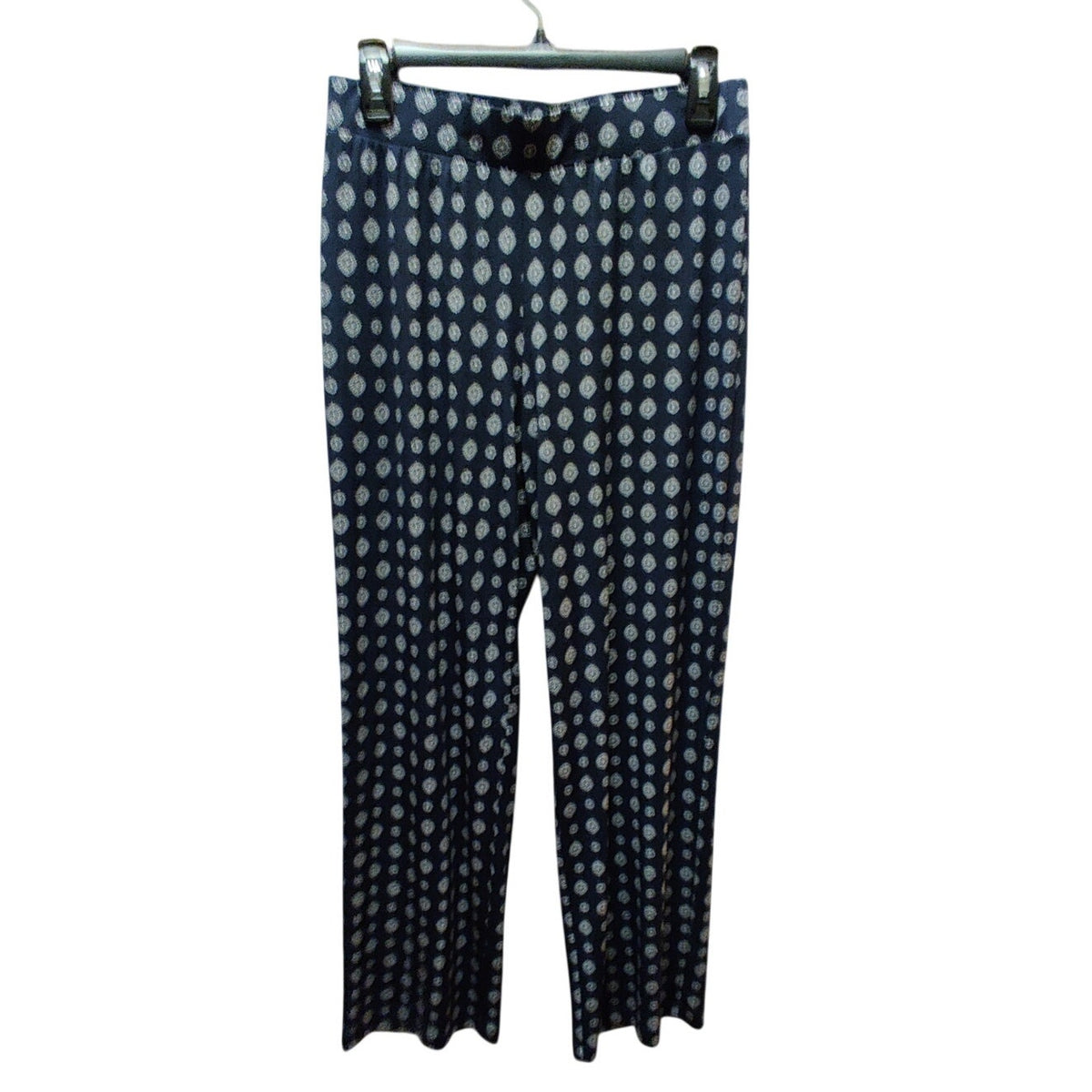 Vince Camuto Small Casual Stretch Wide-Leg Pants Lightweight Travel Pull On Blue