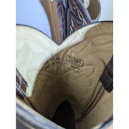 Texas Boot Co. 80's Cowboy boots Size 8.5 D Leather butterfly Style M99