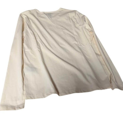 Lauren Ralph Lauren Active Medium Womens Ivory long sleeve top LOGO on chest