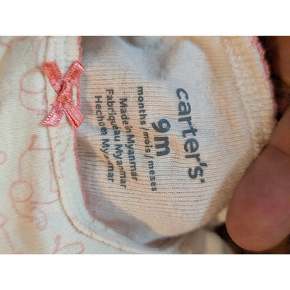 Carter's Baby Girls Pink Elephant Print One-Piece Bodysuit 9 Months