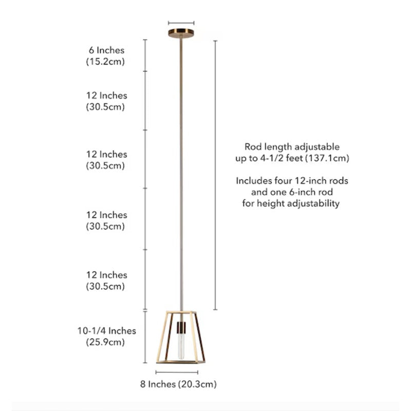 1 -Light Brass Traditional Clear glass Metal Dome Medium Hanging Pendant Light