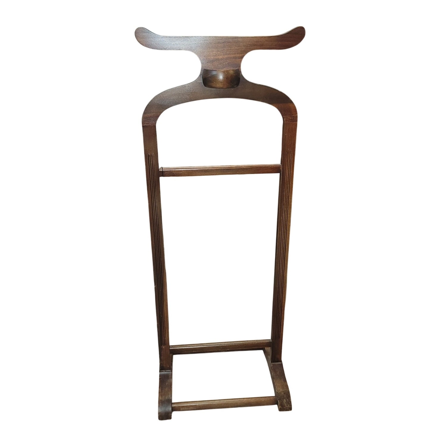 Secondhand Sandies: Vintage Men's solid wooden valet coat rack pants hanger change holder