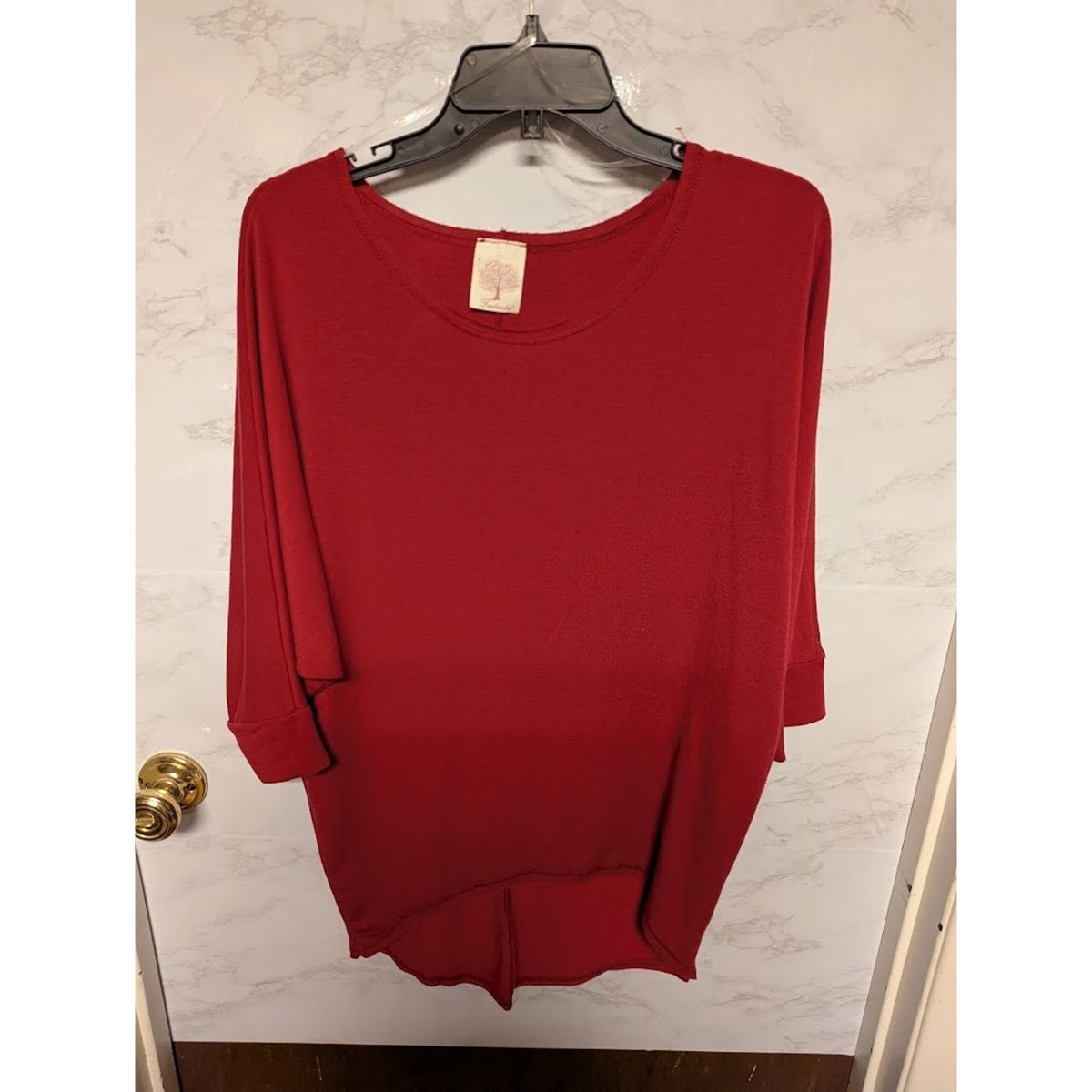 Freeloader Sweatshirt NEW crew neck Small Rasberrry Red terry blouse top shirt