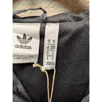 Adidas Black Monogram Small Hood Windbreaker full zip jacket Hood Elastic Waist