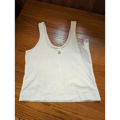 .BP. Off-White Scoop Neck Cropped Tank Top Size XL NEW casual layering