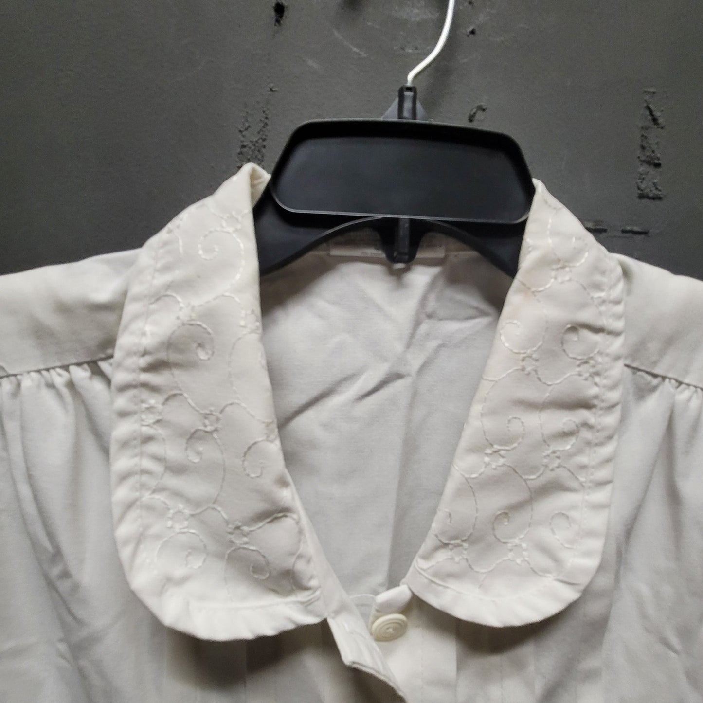 Crest Vintage White Cotton Blend Short Sleeve Nurse Uniform Dress 4 XS