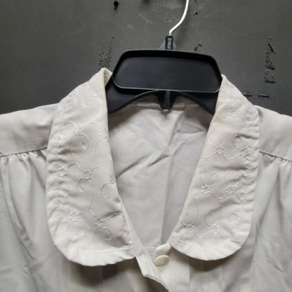 Crest Vintage White Cotton Blend Short Sleeve Nurse Uniform Dress 4 XS