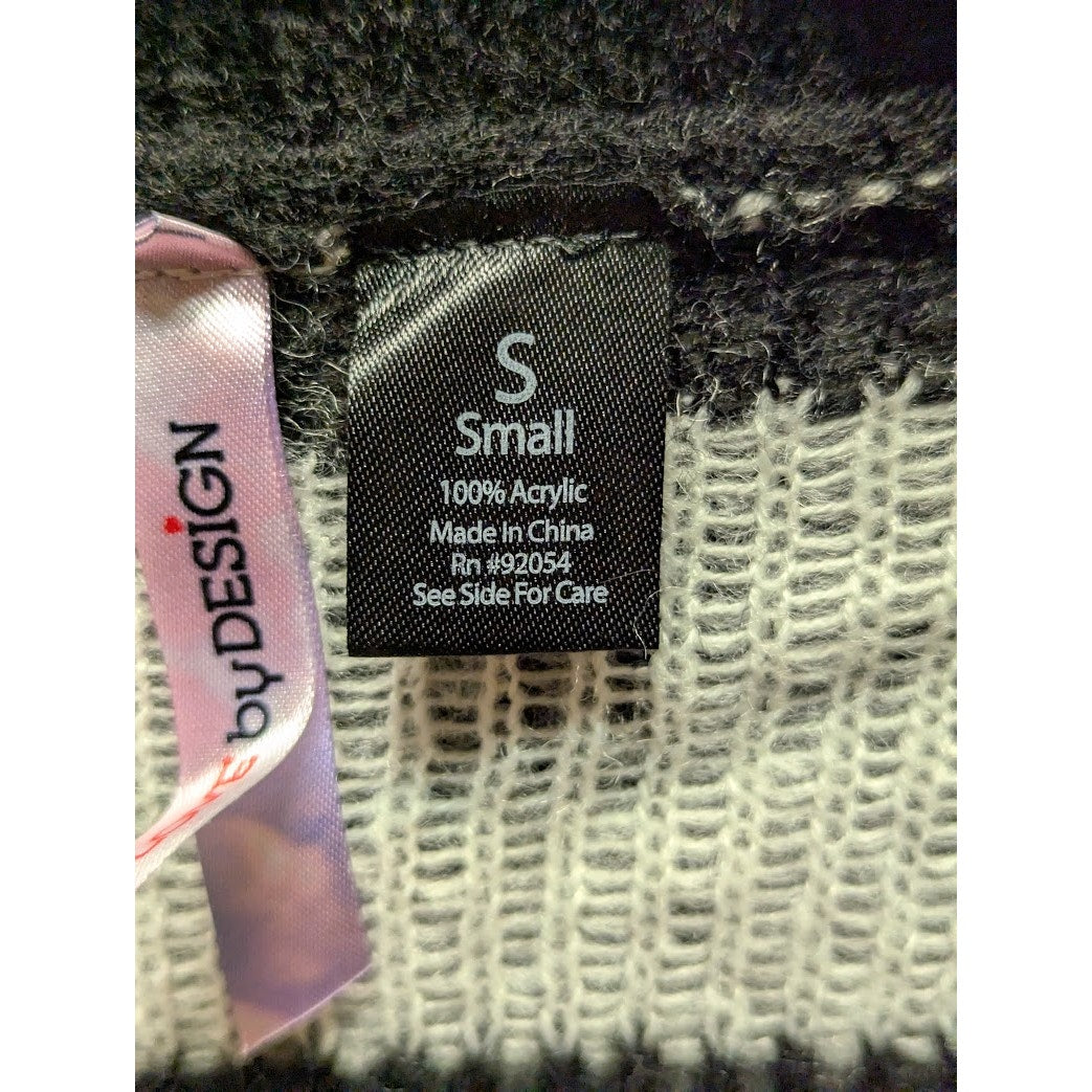 Love by Design Chevron Cardigan Black/white Small open front NEW striped