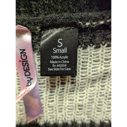 Love by Design Chevron Cardigan Black/white Small open front NEW striped