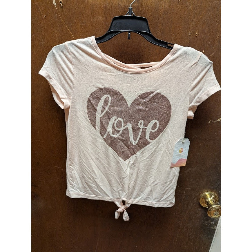 NEW Walking Sunshine Graphic TShirt Short Sleeve LOVE Large pink knot bottom