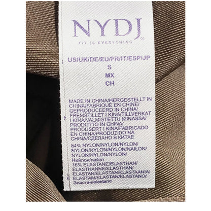 NEW NYDJ Espresso Brown Coated Faux Leather Stretchy Pants Leggings SMALL TRAVEL
