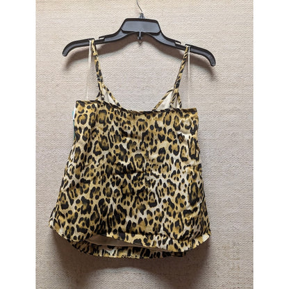 Abound Tan Leopard Camisole VNEck Blouse Tank Top Size Small