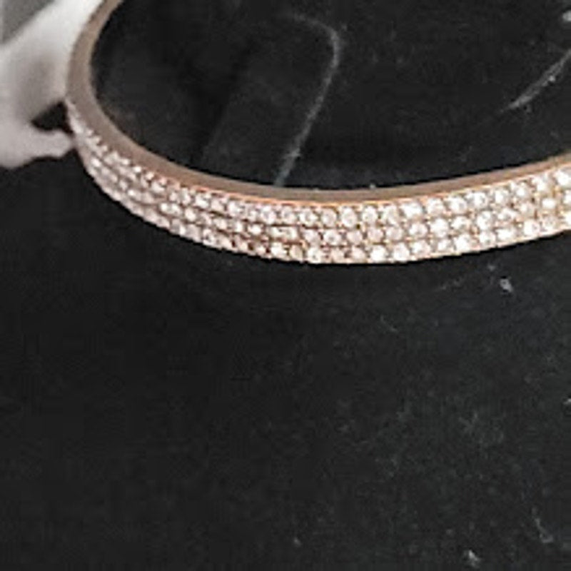 Kate Spade Rose Gold Clear Crystal Bangle Bracelet NEW Flush Clasp