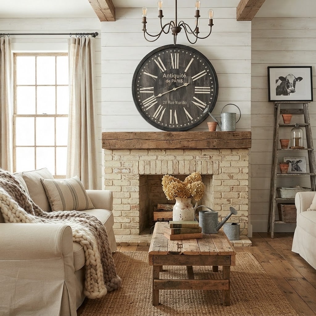 Secondhand Sandies: 36" Wall Clock Farmhouse Decor Wood