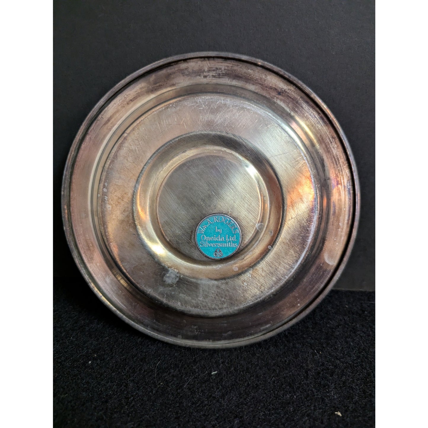 Vintage Oneida Ltd Silverplate Round Tray Small Plate Perfect for Candle