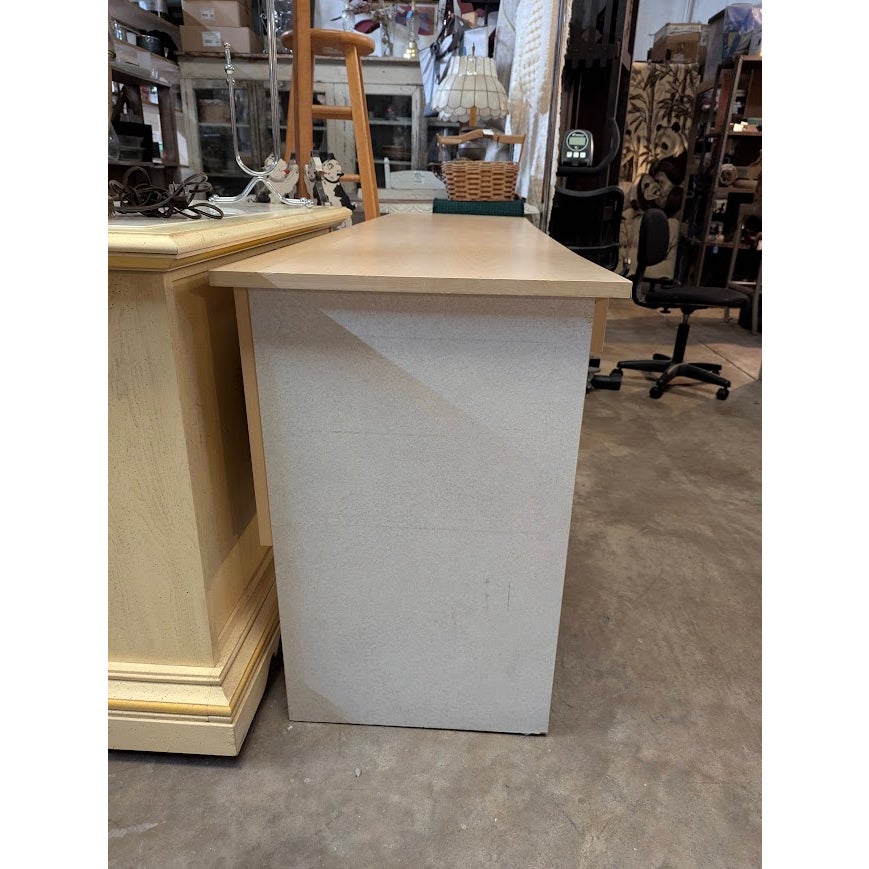 Secondhand Sandies: 6 ft crafting table desk 2 drawer white light wood tone