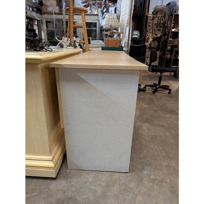 Secondhand Sandies: 6 ft crafting table desk 2 drawer white light wood tone