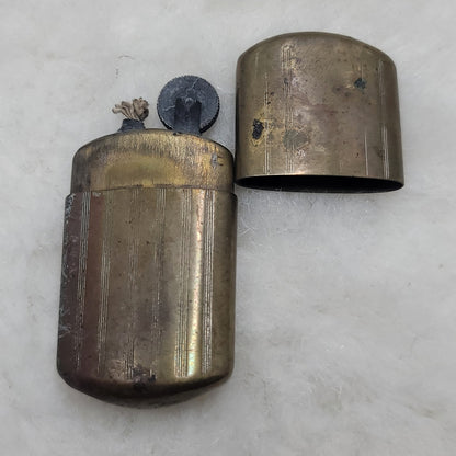 Vintage Brass Slide Sleeve Pocket Lighter Antique Military Trench Art WWI WWII