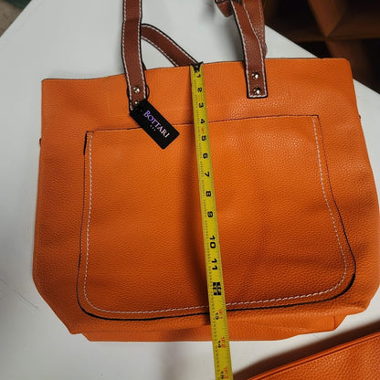 Bottari Orange Pebbled tote with snap tote bag inside, BEACH, Park, Travel NEW