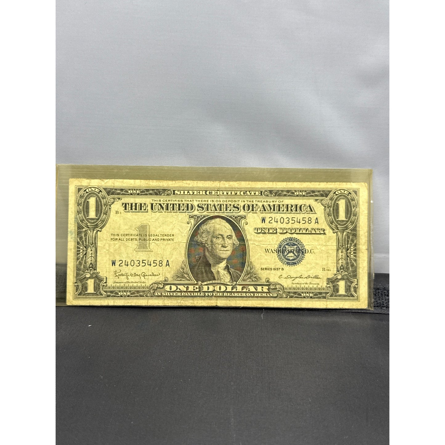 Paper Currency Bank Note Money $1 Series 1957 B Silver Certificate Blue Seal