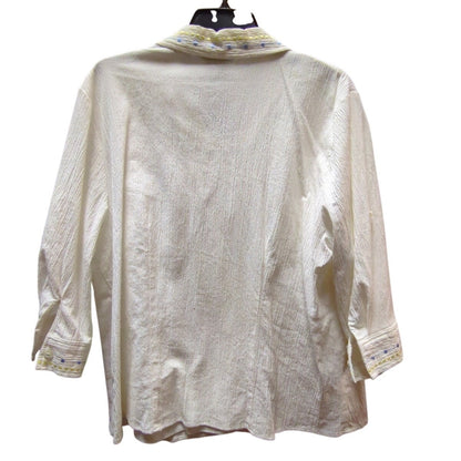 Koret Woman Set Embroidered Jacket Tank 1X Coastal Granny Grandmillennial