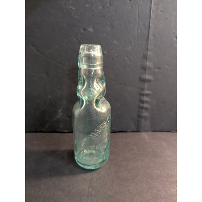 Antique Codd Neck Glass Soda Bottle Aqua Embossed Crown M&S Works Worksop