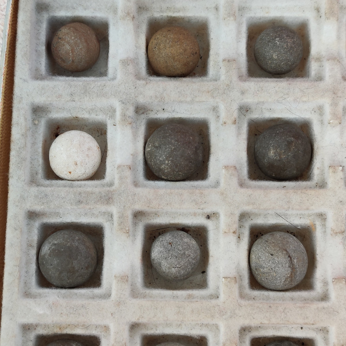 Antique German Handmade Clay Marbles Bulk Job Lot of 36 Player Size 9/16" #H6