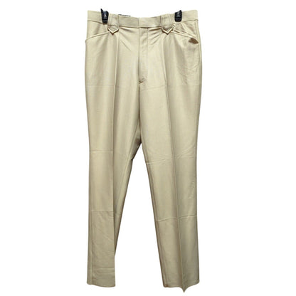 Vintage Saxifom USA Western Dress Pants Beige Polyester Ranch Cowboy 34x33