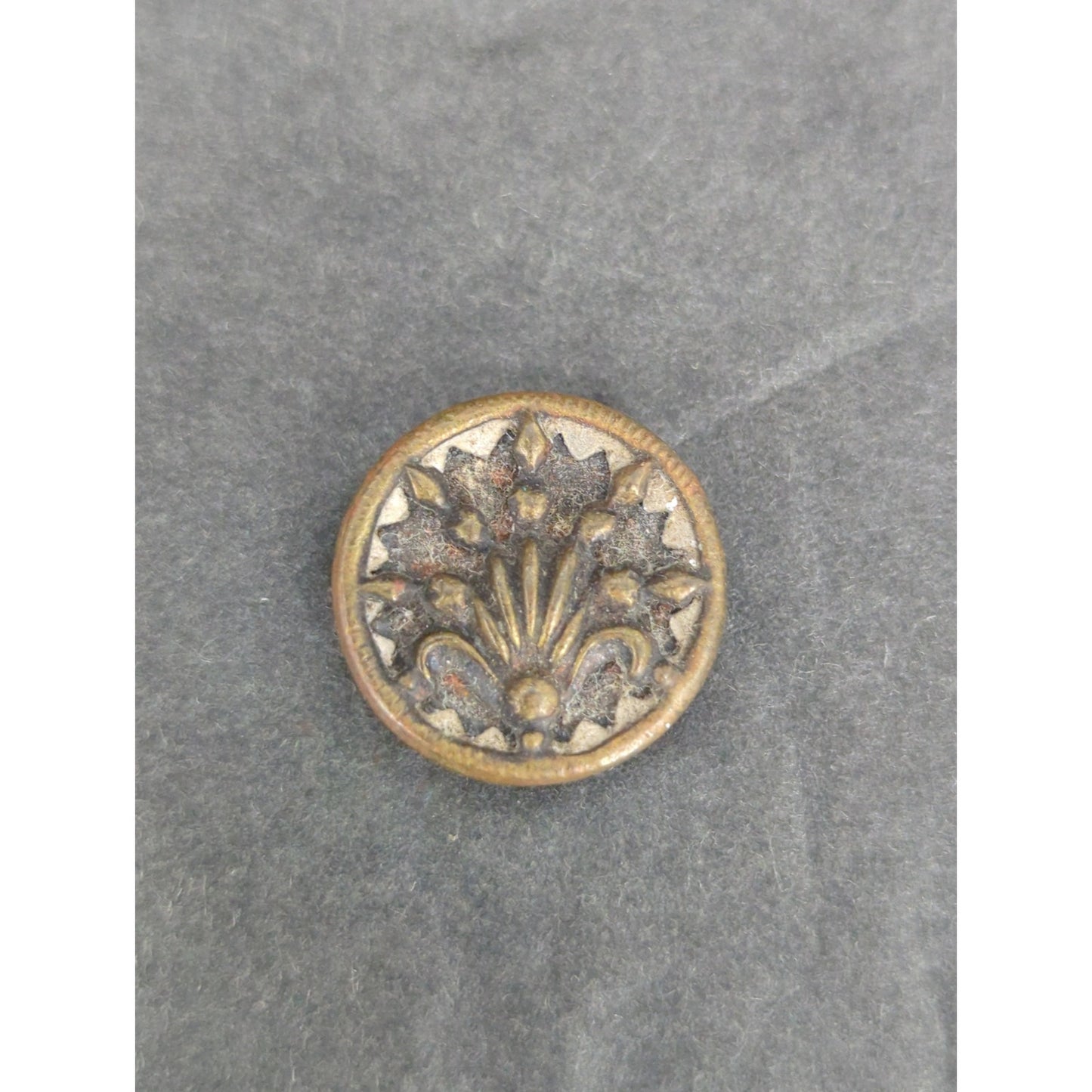LOT LL of 10 Antique Vintage Victorian Brass Mixed Materials Buttons ESTATE FIND