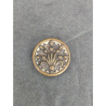 LOT LL of 10 Antique Vintage Victorian Brass Mixed Materials Buttons ESTATE FIND