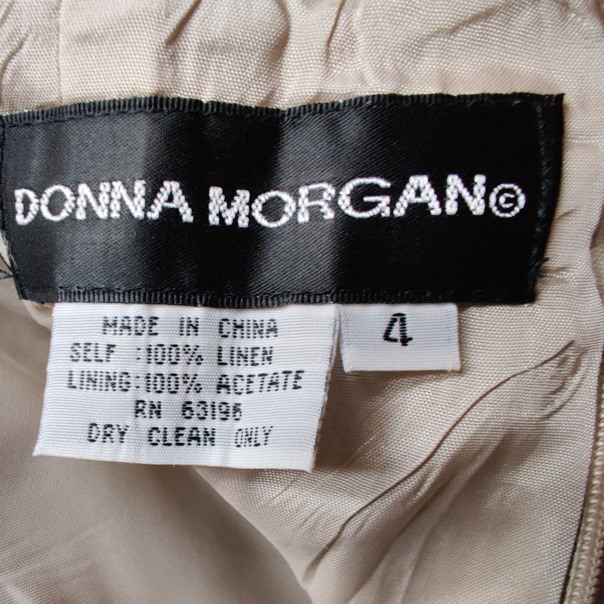 Donna Morgan Vintage Tan Linen Embroidered Pants Coastal Luxury High Waist 4