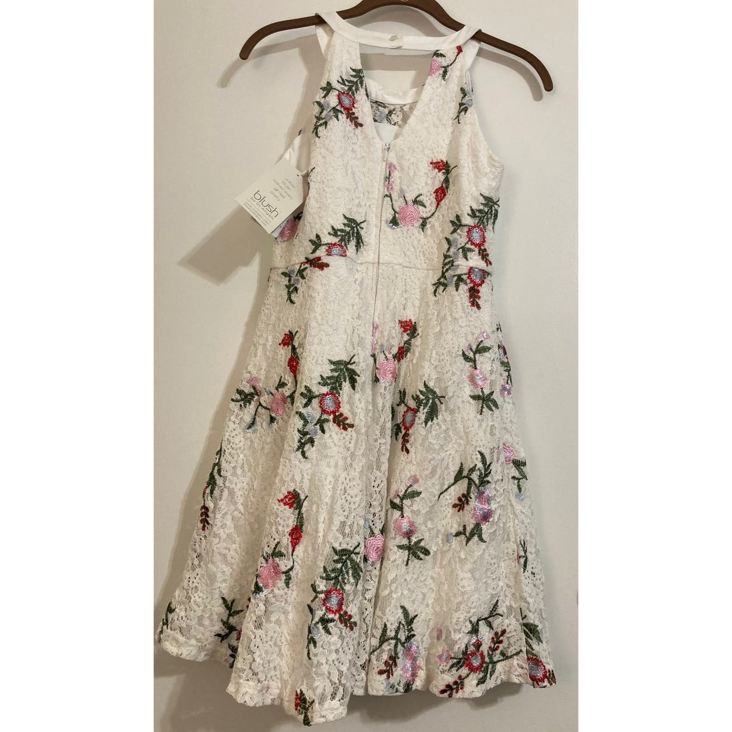 Blush by Us Angels Girls' Sleeveless Embroidered Lace Dress Size 14 in Ivory NWT