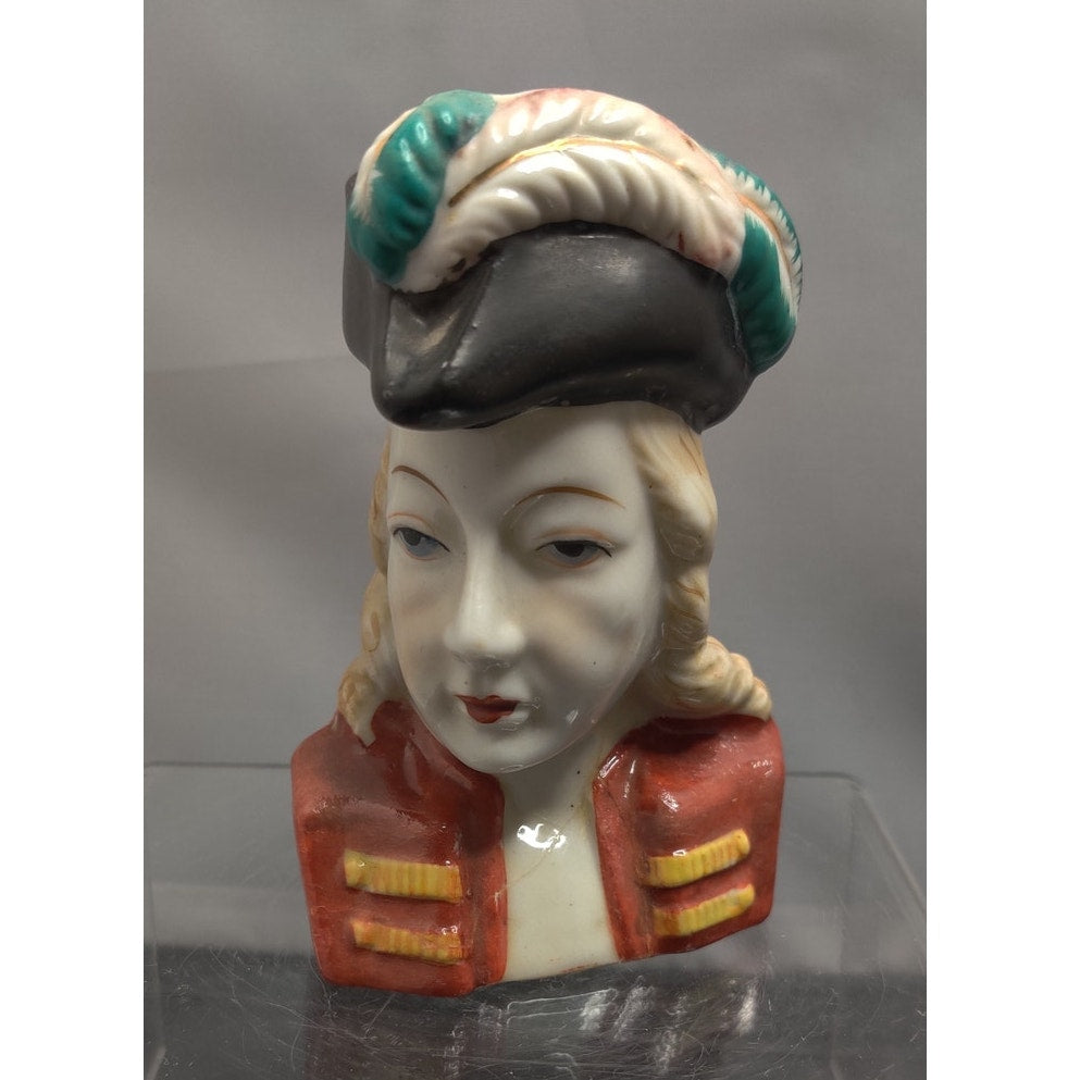 Vintage 1950s Colonial General Soldier HeadVase Planter Figurine Kitsch Regal