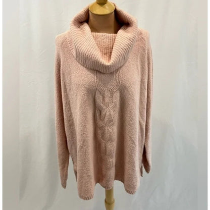 Caslon TURTLE COWL Neck Top Size Medium Pink Smoke NWT SWEATER
