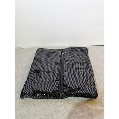 Vintage La Regale Black Metal Mesh Folding Envelope Clutch Zipper Tab Missing