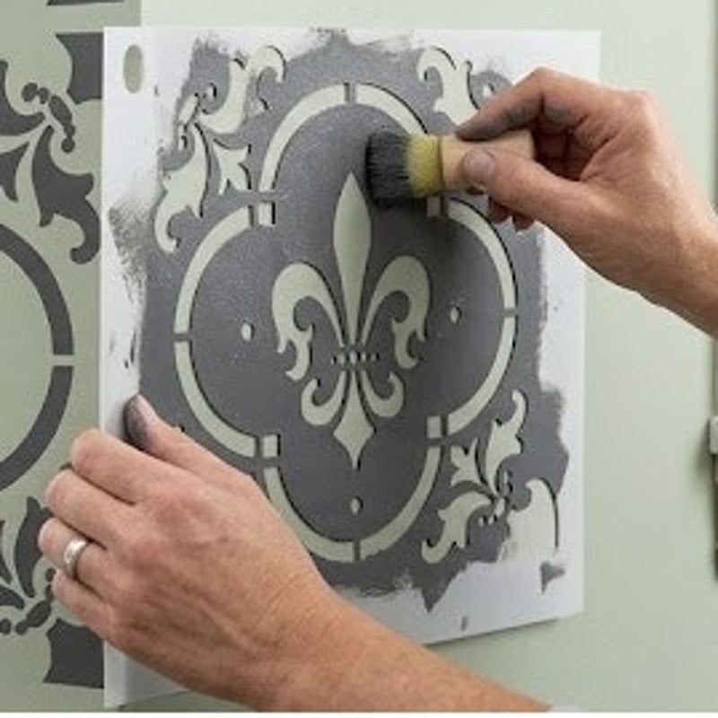 DecoArt Americana Decor Fleur De Lis Tile Furniture Stencil 12 X 12 DIY Craft