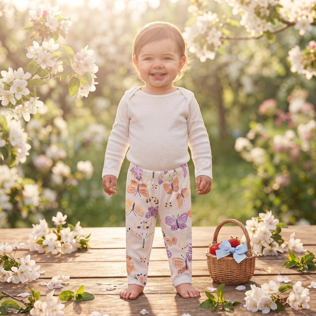 Carter's Baby Girls White Butterfly Floral Print Leggings 18 Months