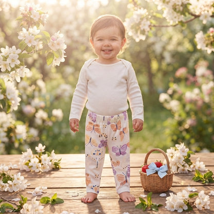 Carter's Baby Girls White Butterfly Floral Print Leggings 18 Months