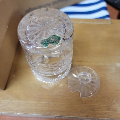 Vintage Waterford Crystal Jam Marmalade Condiment Jar with Lid Handmade Ireland