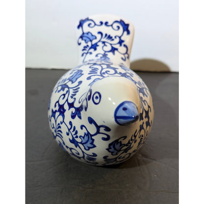 Mikasa Blue and White Chinoiserie Ceramic Dove Figurine Hollywood Regency Granma